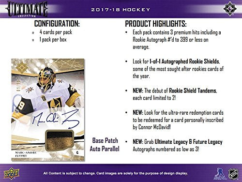 2017-18 Upper Deck Ultimate Collection Hockey Hobby Box - 757 Sports Collectibles