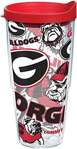 Tervis Made in USA Double Walled University of Georgia UGA Bulldogs Insulated Tumbler Cup Keeps Drinks Cold & Hot, 24oz Water Bottle, Primary Logo - 757 Sports Collectibles