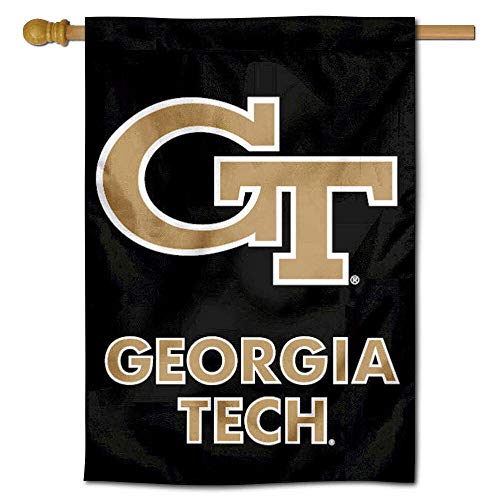 Georgia Tech Black 28 in x 40 in Two Sided House Flag - 757 Sports Collectibles