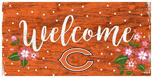 Fan Creations NFL Chicago Bears Unisex Chicago Bears Welcome Floral Sign, Team Color, 6 x 12 - 757 Sports Collectibles