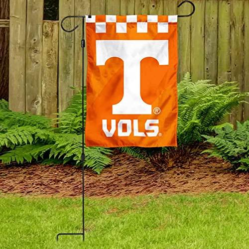 University of Tennessee Checkerboard Garden Flag and Flag Stand Holder Flagpole Set - 757 Sports Collectibles