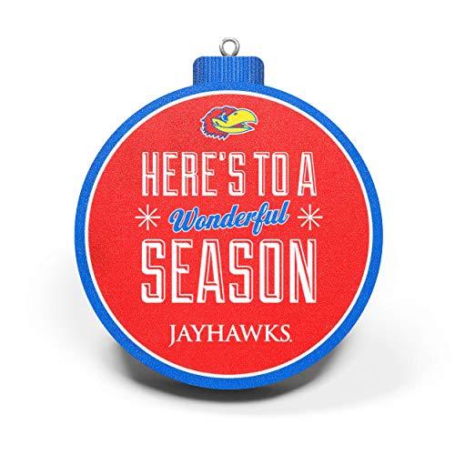 YouTheFan NCAA Kansas Jayhawks 3D Logo Series Ornament, team colors - 757 Sports Collectibles