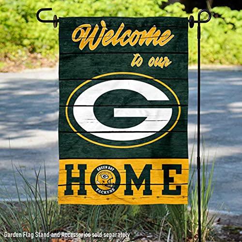 WinCraft Green Bay Packers Welcome Home Decorative Garden Flag Double Sided Banner - 757 Sports Collectibles