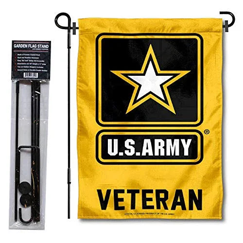 WinCraft Army Veteran Garden Flag with Stand Holder - 757 Sports Collectibles