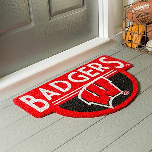 Team Sports America Officially Licensed NCAA Fan Gear University of Wisconsin-Madison, Shaped Coir Door Mat Floor Mat Sports Accessories and Gift for Home Office and Fan Cave - 757 Sports Collectibles