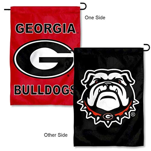College Flags & Banners Co. Georgia Bulldogs Double Logo Garden Flag - 757 Sports Collectibles