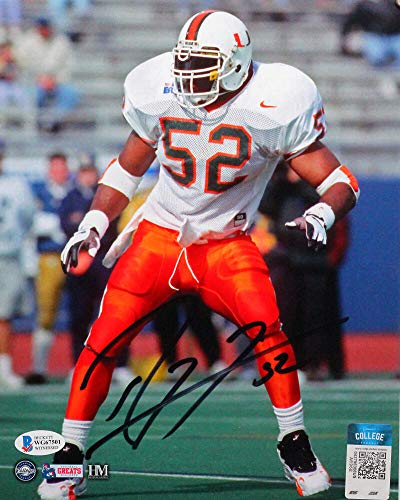 Ray Lewis Autographed Miami Hurricanes 8x10 Close Up Photo- Beckett W Black - 757 Sports Collectibles