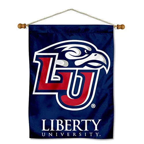 Liberty Flames Banner with Hanging Pole - 757 Sports Collectibles
