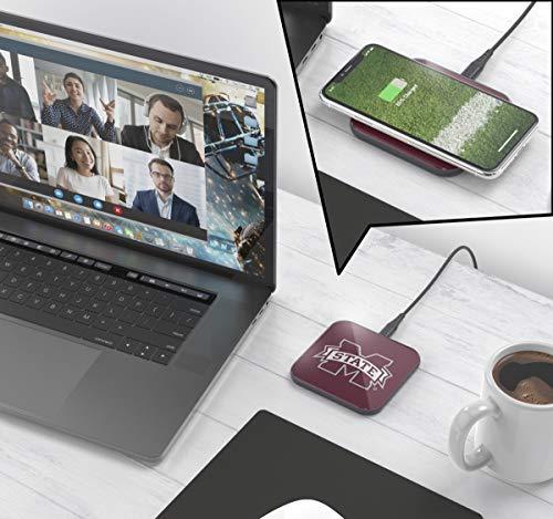 NCAA Mississippi State Bulldogs Wireless Charging Pad, White - 757 Sports Collectibles