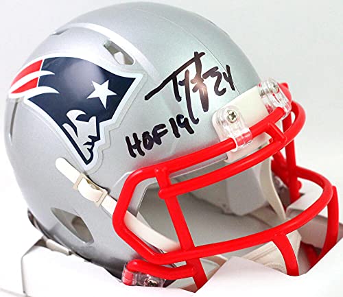 Ty Law Autographed New England Patriots Mini Helmet w/HOF - Beckett W Black - 757 Sports Collectibles