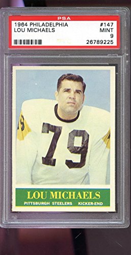 1964 Philadelphia #147 Lou Michaels Pittsburgh Steelers MINT PSA 9 Graded Card
