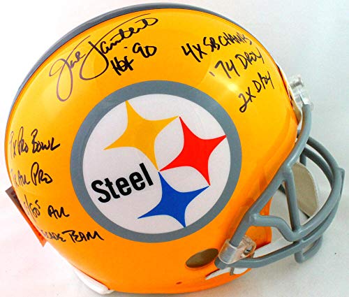 Jack Lambert Autographed Pittsburgh Steelers F/S 1962 TB Authentic Helmet w/ 7 Insc- JSA Auth - 757 Sports Collectibles