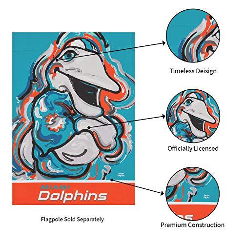Team Sports America Miami Dolphins Suede Garden Flag 12.5 x 18 Inches Justin Patten - 757 Sports Collectibles