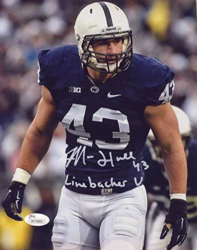 Mike Hull PSU Nittany Lions Signed In Silver Linebacker U 8x10 Photo JSA 136783
