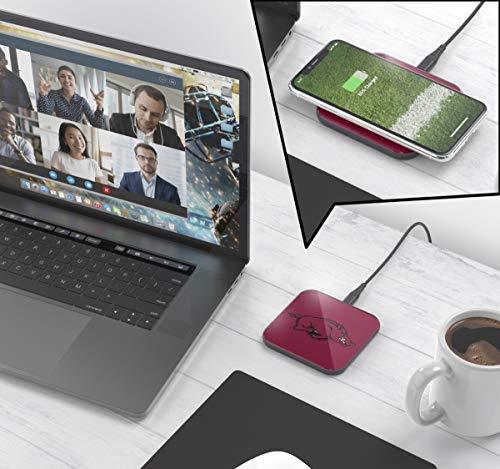NCAA Arkansas Razorbacks Wireless Charging Pad, White - 757 Sports Collectibles