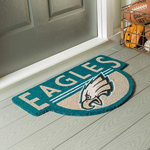 Team Sports America Officially Licensed NFL Fan Gear Philadelphia Eagles, Shaped Coir Door Mat Floor Mat Sports Accessories and Gift for Home Office and Fan Cave - 757 Sports Collectibles