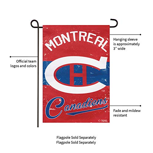 Team Sports America Montreal Canadiens NHL Vintage Linen Garden Flag - 12.5" W x 18" H Outdoor Double Sided Décor Sign for Hockey Fans - 757 Sports Collectibles