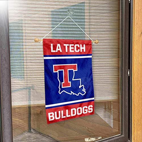 College Flags & Banners Co. Louisiana Tech Bulldogs Window Wall Banner Hanging Flag with Suction Cup - 757 Sports Collectibles