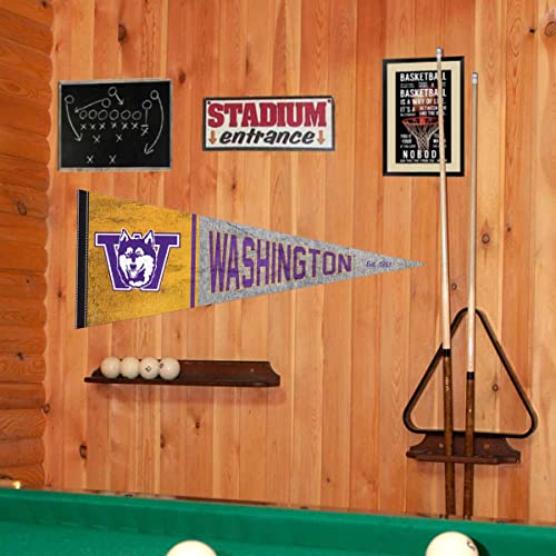 Washington Huskies Pennant Throwback Vintage Banner - 757 Sports Collectibles