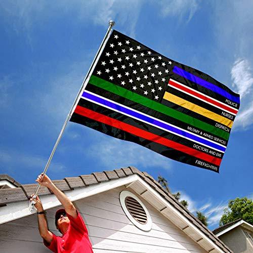 Sports Flags Pennants Company Essential Services Thin Line Flag 3x5 Foot Banner - 757 Sports Collectibles