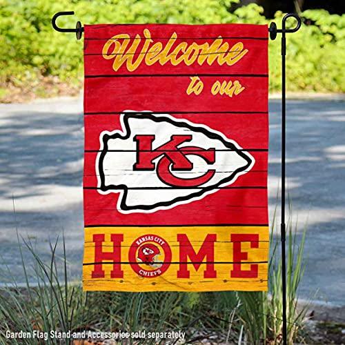 WinCraft Kansas City Chiefs Welcome Home Decorative Garden Flag Double Sided Banner - 757 Sports Collectibles