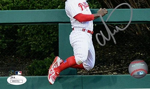 Odubel Herrera Philadelphia Phillies Jump Signed 8x10 Photo JSA 136496 - 757 Sports Collectibles