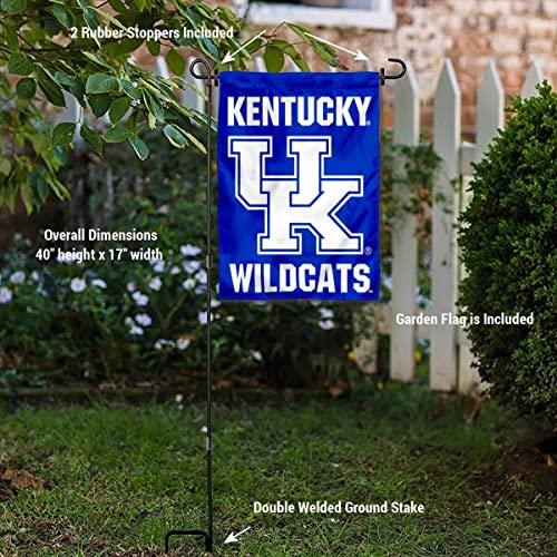 Kentucky Wildcats Wordmark Garden Banner and Flag Stand Pole Holder Set - 757 Sports Collectibles