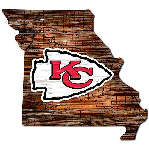 Fan Creations NFL Kansas City Chiefs Unisex Kansas City Chiefs Mini Roadmap State Sign, Team Color, 12 inch - 757 Sports Collectibles