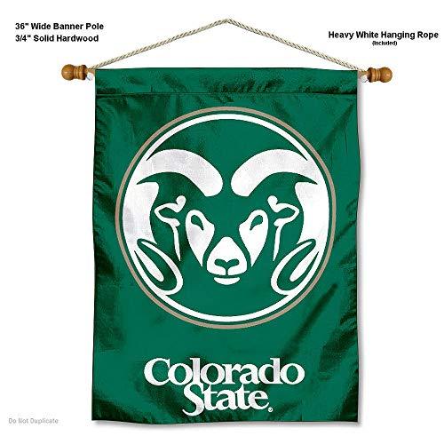 Colorado State Rams Banner with Hanging Pole - 757 Sports Collectibles