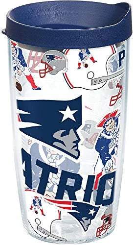 Tervis Made in USA Double Walled NFL New England Patriots Insulated Tumbler Cup Keeps Drinks Cold & Hot, 16oz, All Over - 757 Sports Collectibles