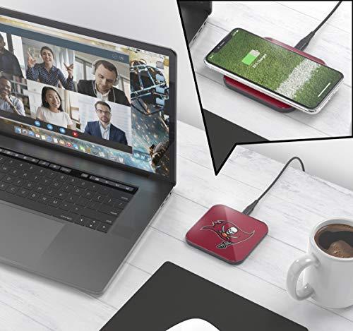 NFL Tampa Bay Buccaneers Wireless Charging Pad, White - 757 Sports Collectibles