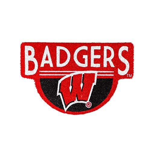 Team Sports America Officially Licensed NCAA Fan Gear University of Wisconsin-Madison, Shaped Coir Door Mat Floor Mat Sports Accessories and Gift for Home Office and Fan Cave - 757 Sports Collectibles
