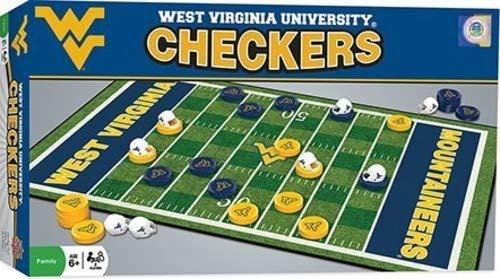 MasterPieces NCAA West Virginia Mountaineers Checkers Board Game , 13" x 21" - 757 Sports Collectibles