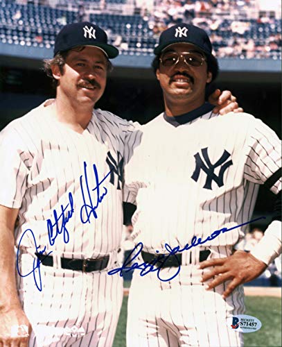 Yankees Reggie Jackson & Jim"Catfish" Hunter Signed 8x10 Photo BAS #S71457 - 757 Sports Collectibles