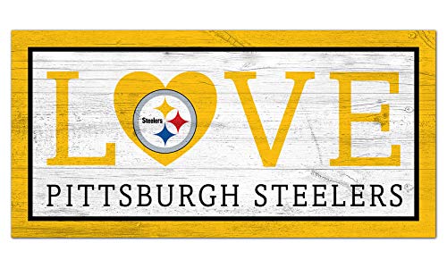 Fan Creations NFL Pittsburgh Steelers Unisex Pittsburgh Steelers Love Sign, Team Color, 6 x 12 - 757 Sports Collectibles