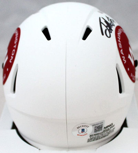 Terry McLaurin Signed Washington Football Team Lunar Speed Mini Helmet-Beckett W Hologram Black - 757 Sports Collectibles