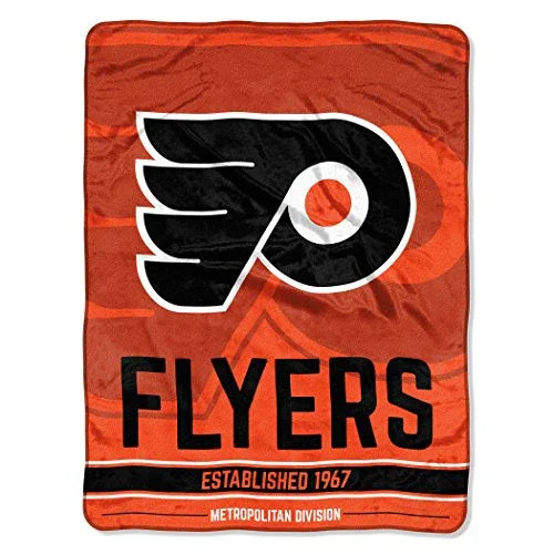 The Northwest Company NHL Philadelphia Flyers "Break Away" Micro Raschel Throw Blanket, 46" x 60" , Orange - 757 Sports Collectibles