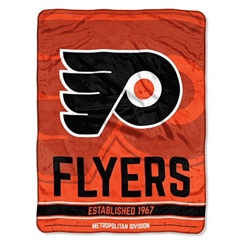 The Northwest Company NHL Philadelphia Flyers "Break Away" Micro Raschel Throw Blanket, 46" x 60" , Orange - 757 Sports Collectibles