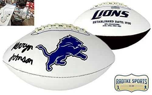 Kerryon Johnson Autographed/Signed Detroit Lions Embroidered NFL Football