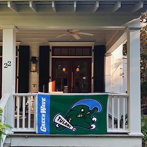Desert Cactus Tulane University Flag Green Wave Flags Banners 100% Polyester Indoor Outdoor 3x5 (Team Name) - 757 Sports Collectibles