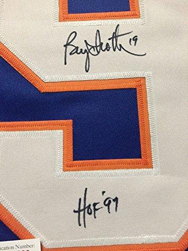 Framed Autographed/Signed Bryan Trottier"HOF 97" 33x42 New York Blue Hockey Jersey JSA COA - 757 Sports Collectibles