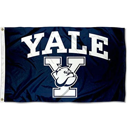 College Flags & Banners Co. Yale Bulldogs Athletic Logo Flag - 757 Sports Collectibles