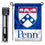 College Flags & Banners Co. Penn Quakers Shield Garden Flag and Flag Stand Pole Holder Set - 757 Sports Collectibles