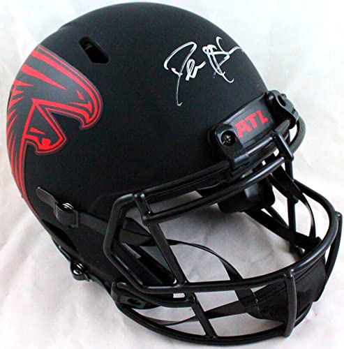 Deion Sanders Autographed Atlanta Falcons F/S Eclipse Speed Authentic Helmet-Beckett W Hologram Silver - 757 Sports Collectibles
