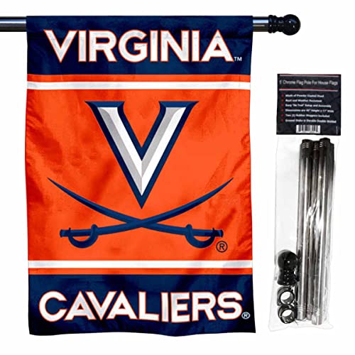 Virginia Cavaliers Double Sided Banner with Flag Pole Set - 757 Sports Collectibles