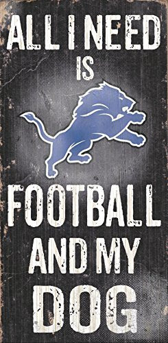 Fan Creations Detroit Lions Football and My Dog Sign, Multicolored - 757 Sports Collectibles
