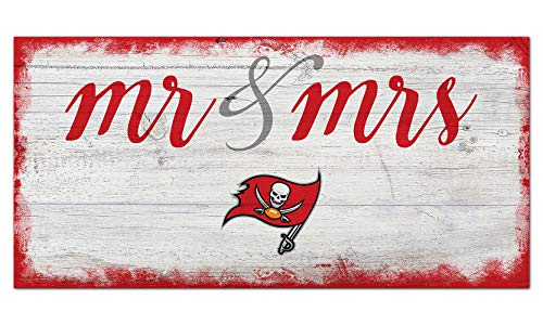 Fan Creations NFL Tampa Bay Buccaneers Unisex Tampa Bay Buccaneers Script Mr & Mrs Sign, Team Color, 6 x 12 - 757 Sports Collectibles