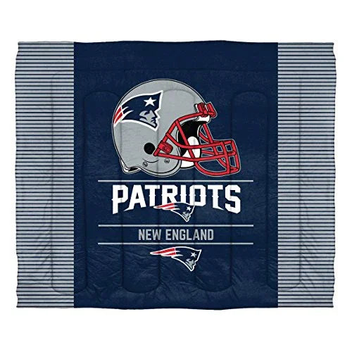 NORTHWEST NFL New England Patriots Comforter and Sham Set, King, Draft - 757 Sports Collectibles