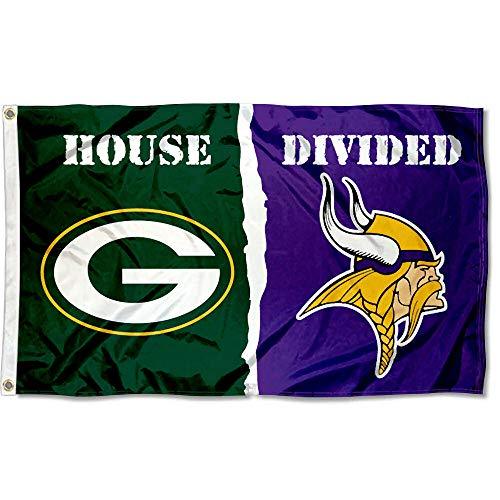 WinCraft Packers and Vikings House Divided Flag - 757 Sports Collectibles
