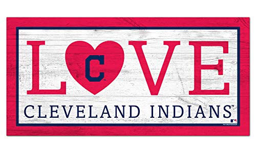 Fan Creations MLB Cleveland Indians Unisex Cleveland Indians Love Sign, Team Color, 6 x 12 - 757 Sports Collectibles